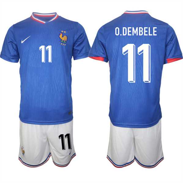 Men's France #11 Ousmane Dembele Blue 2024-25 Home Soccer Jersey Suit,We sell and wholesale Men's France #11 Ousmane Dembele Blue 2024-25 Home Soccer Jersey Suit on line form chian!
